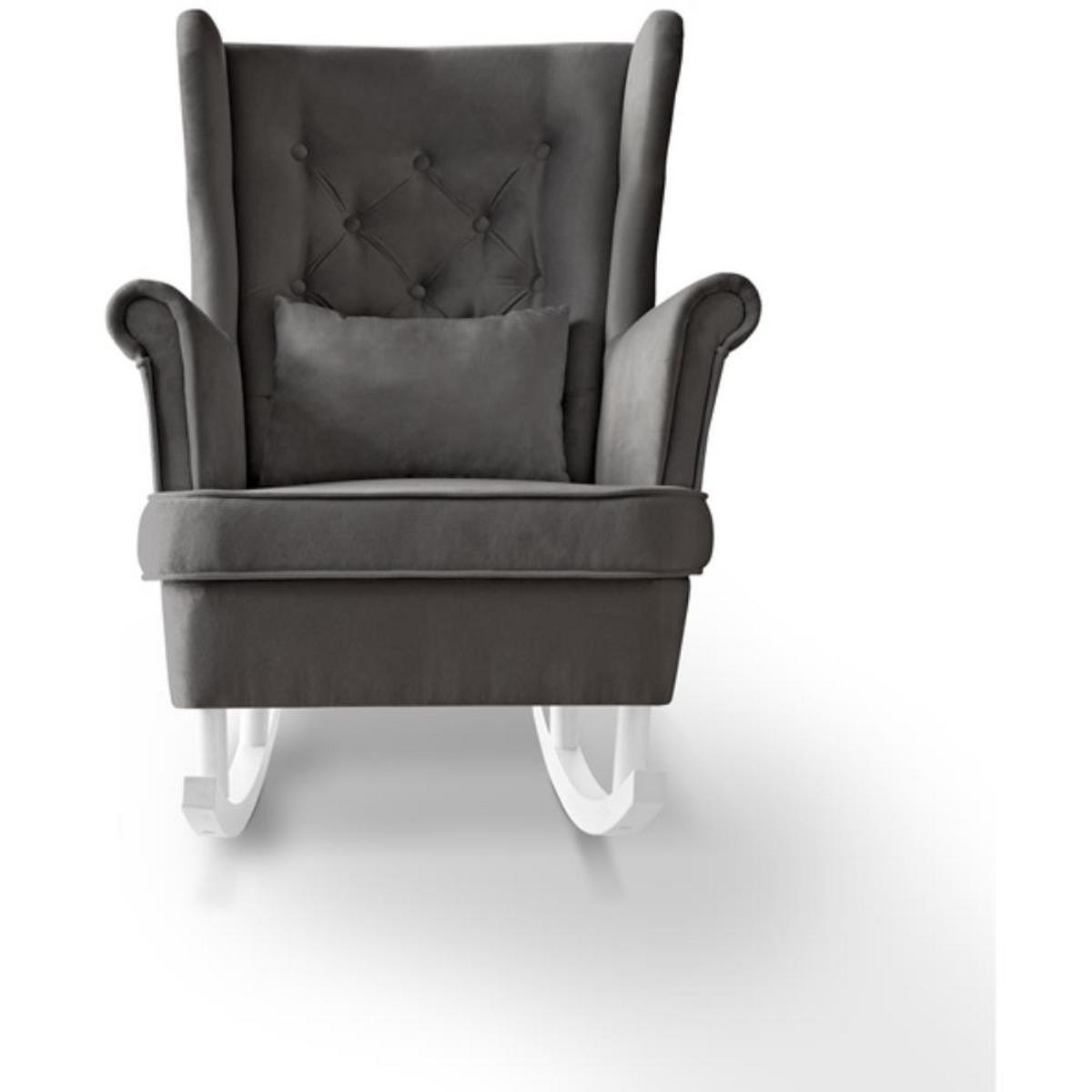 SCHAUKELSTUHL Fabio grau mit Weiß Beinen - Weiß/Grau, Textil (82/103/108cm) - Beautysofa