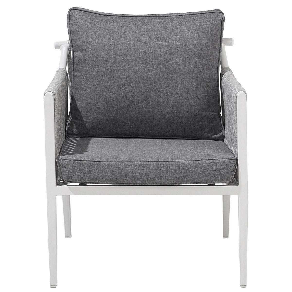 LOUNGE-SET 4-sitzer Aluminium Weiß Latina - Weiß, Metall - Beliani