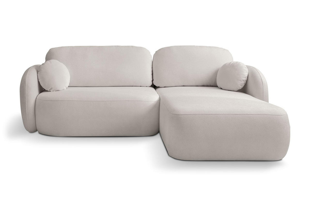 ECKSOFA Olena - Creme (Sicuro 65) - Creme, Holzwerkstoff (248/174cm)