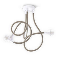 PENDELLEUCHTE TWIST 3 Flammig - Beige, Naturmaterialien (90/12/90cm) - HOOPZI