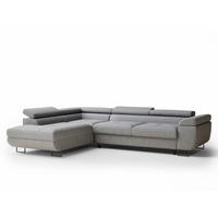 ECKSOFA MIT SCHLAFFUNKTION Concord Grau Webstoff - Schwarz/Grau, Holz/Holzwerkstoff (277/203cm) - Maison de Reve