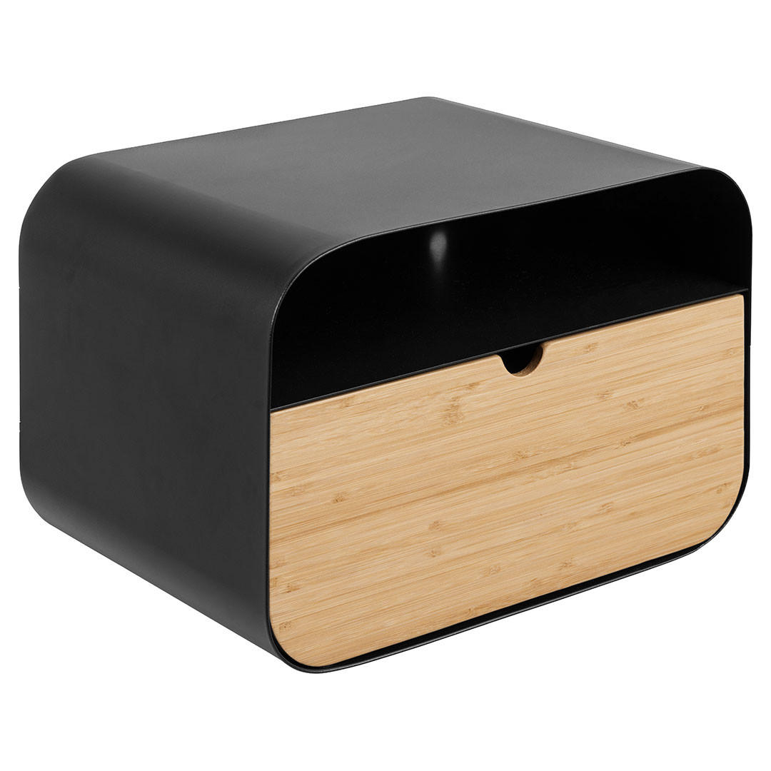 NACHTTISCH, Joliet, Schwarz, Stahl, 35 x 25 x 23 cm - Schwarz, Metall (35/23/25cm) - ebuy24