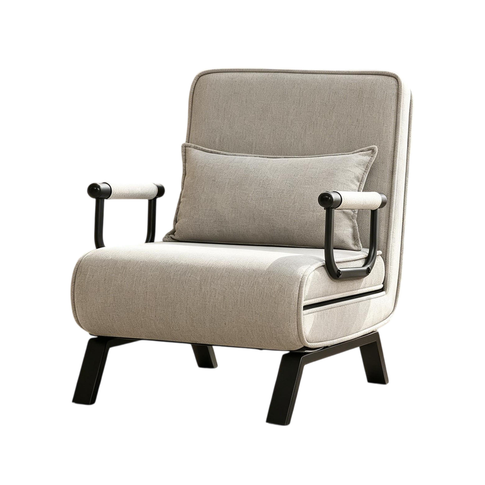 SCHLAFSESSEL 3-in-1, 5-fach verstellbar, DE-42146, Hellgrau - Hellgrau, Metall (75/78/65cm) - ComfortXL