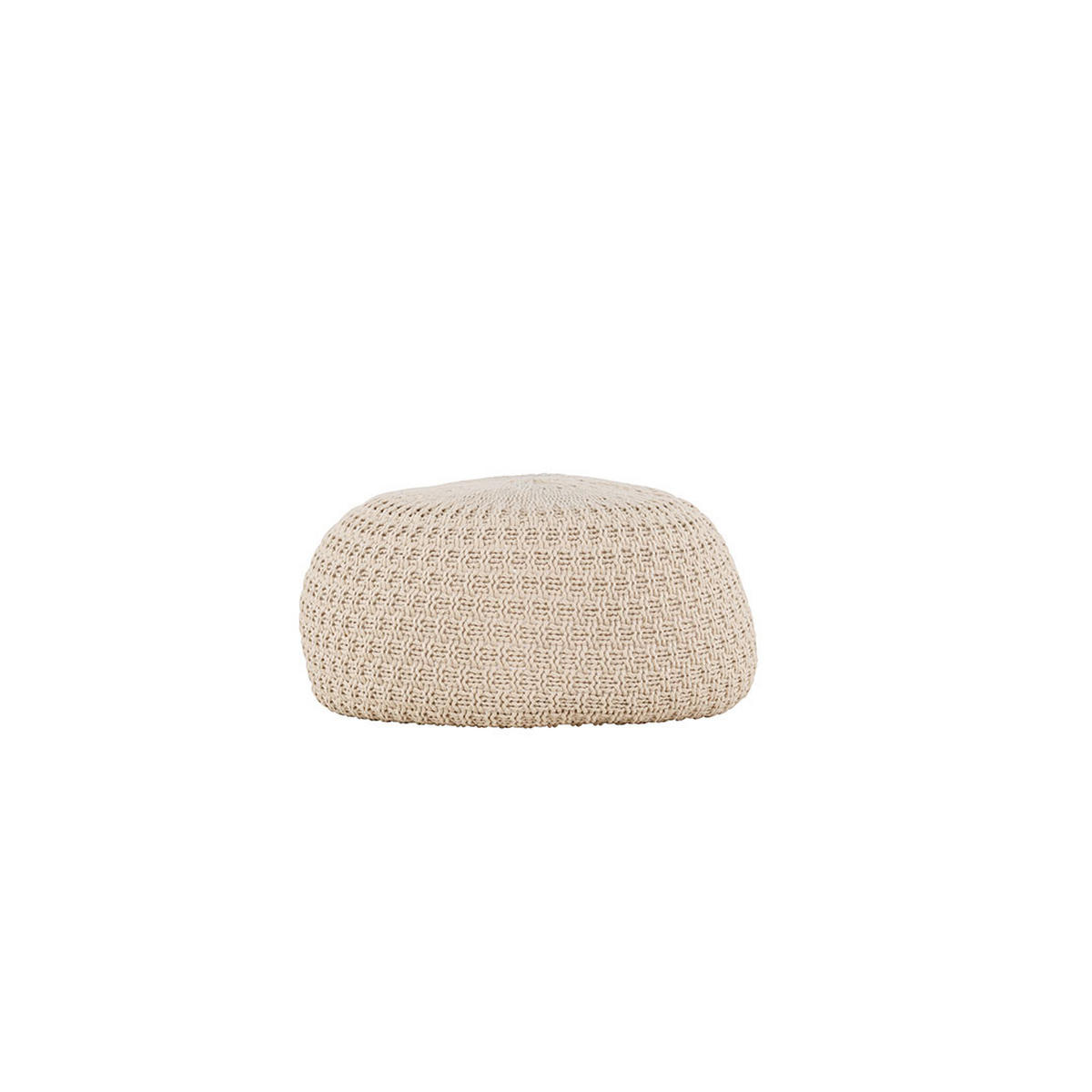 POUF, Sam, Beige, Kunstfell, 60 x 60 x 35 cm - Beige, Textil/Fell (60/35/60cm) - ebuy24