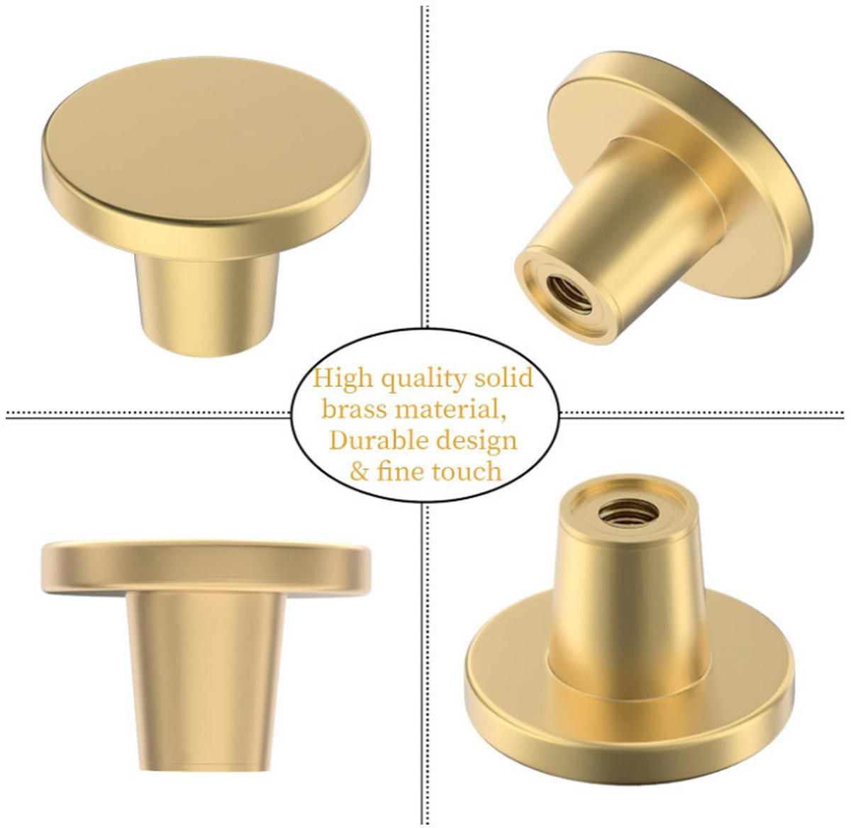 SCHRANKKNOPF Gold 12er-Set 20x25 mm - Goldfarben, Metall (2/2.8/2.8cm)