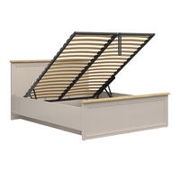 BOXBETT 160/200 Perle Kaschmir und Eichenholz-Optik - Beige, Holzwerkstoff (160/200cm) - Petits-meubles