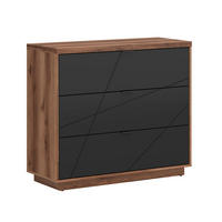 KOMMODE Sven Schwarz und Holz - Weiß, Holzwerkstoff (106/93/42cm) - Petits-meubles