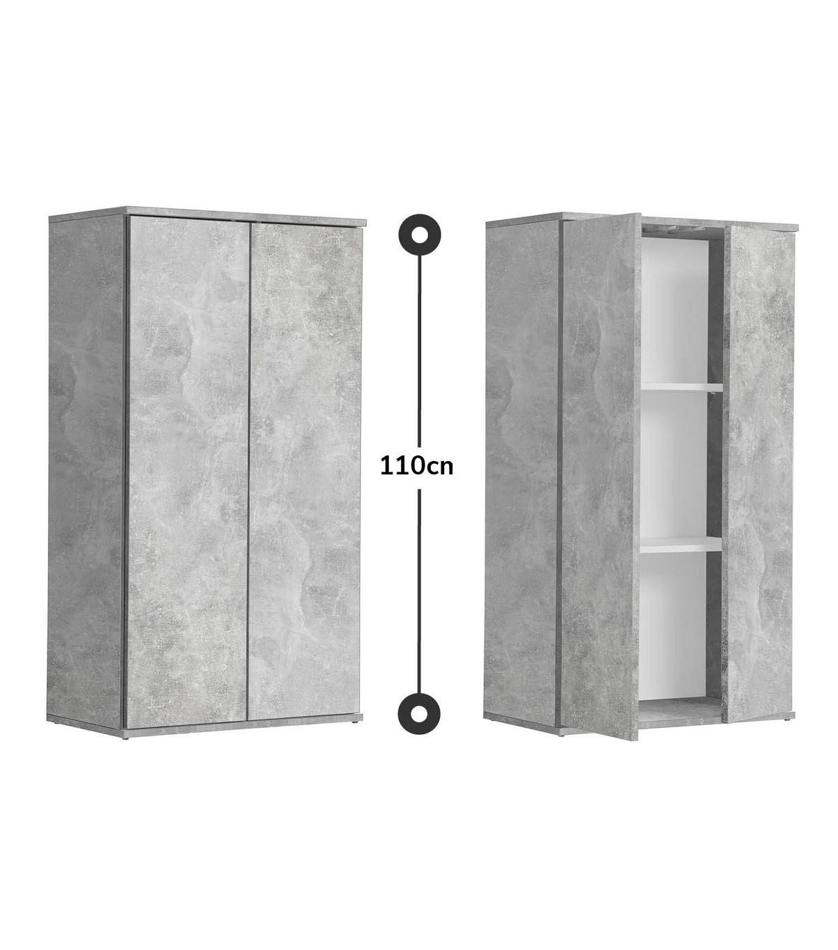 MEHRZWECKSCHRANK Der Schlanke - Hellgrau/Grau, Holzwerkstoff (60/110/34cm) - Mokebo
