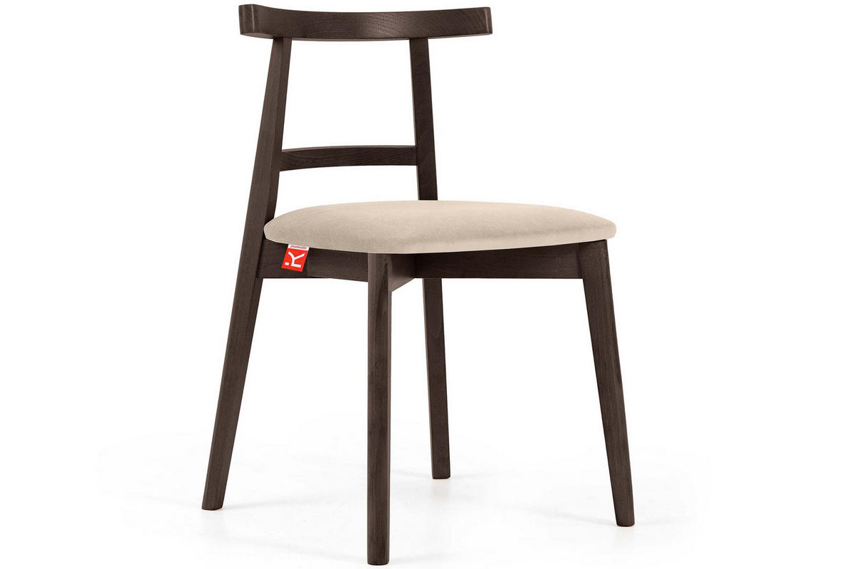 ESSTISCHSTÜHLE LILIO 2 St Vintage, Creme / dunkelbraun - Dunkelbraun/Creme, Holz/Textil (47/76/45cm) - KONSIMO®