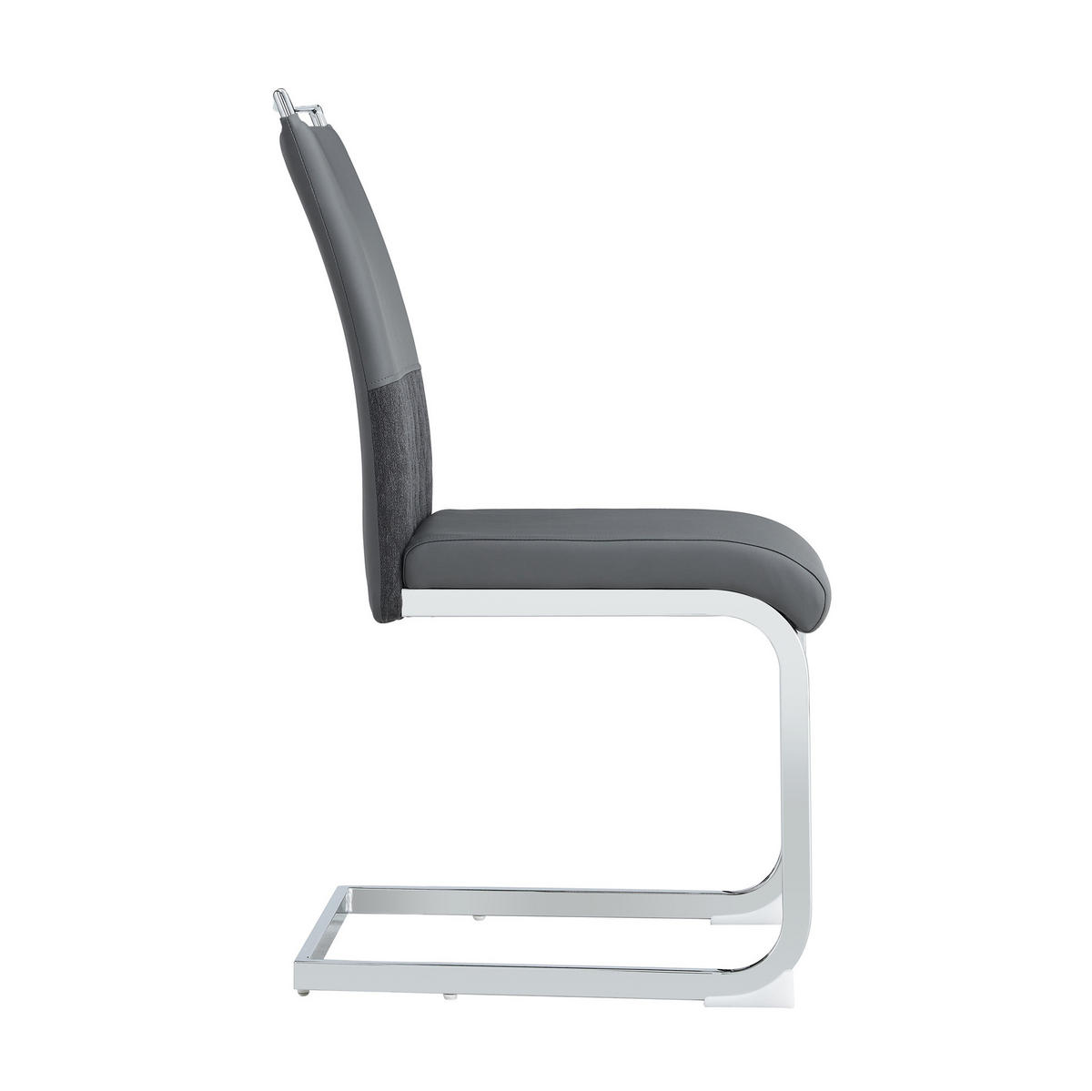 STUHL ergonomisch Metall Grau 4er-Set - Grau, Metall (42/95/48.1cm) - Meubliv