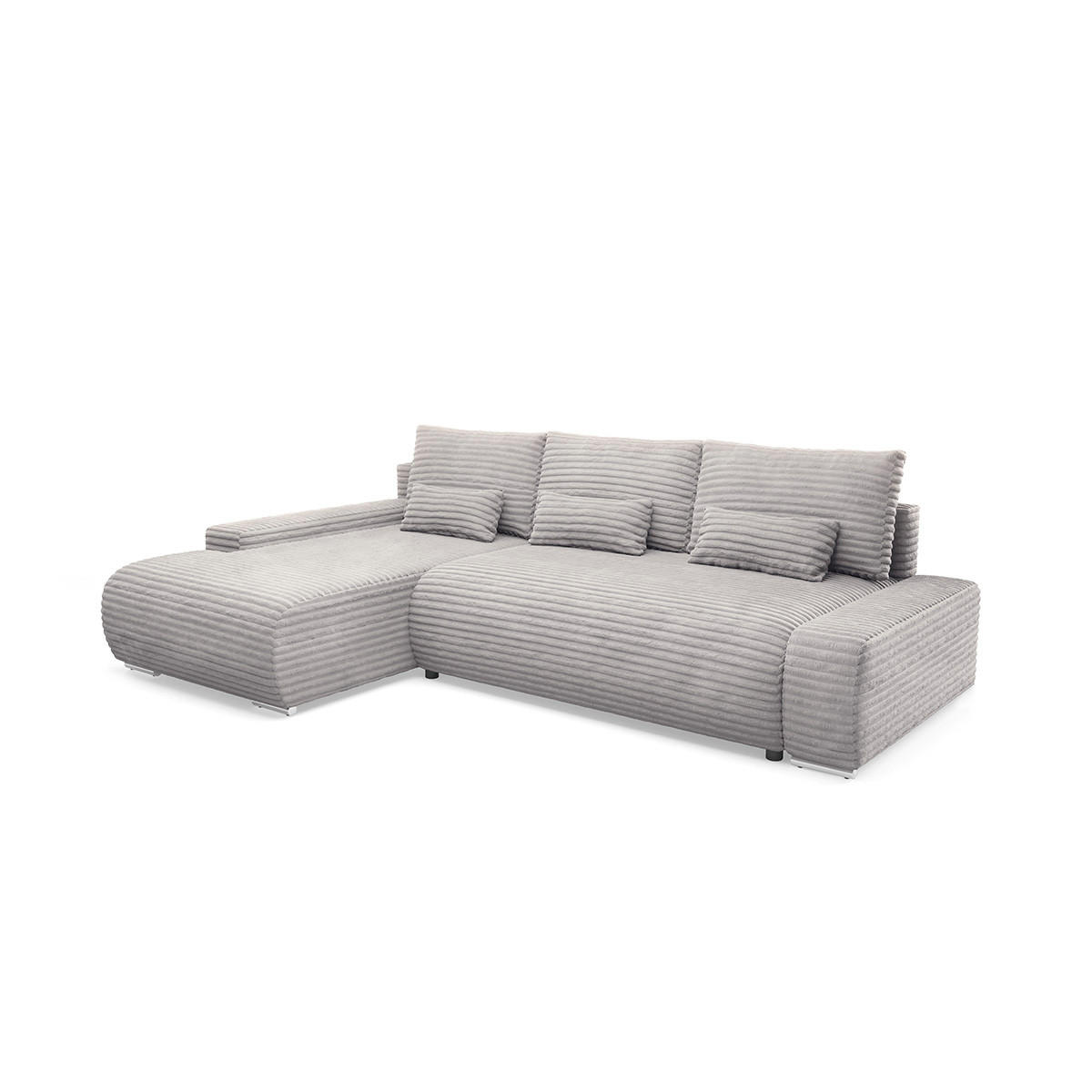 ECKSOFA Ivana 3 Sitzplätze Hellgrau - Hellgrau, Holz (265/172cm) - Petits-meubles