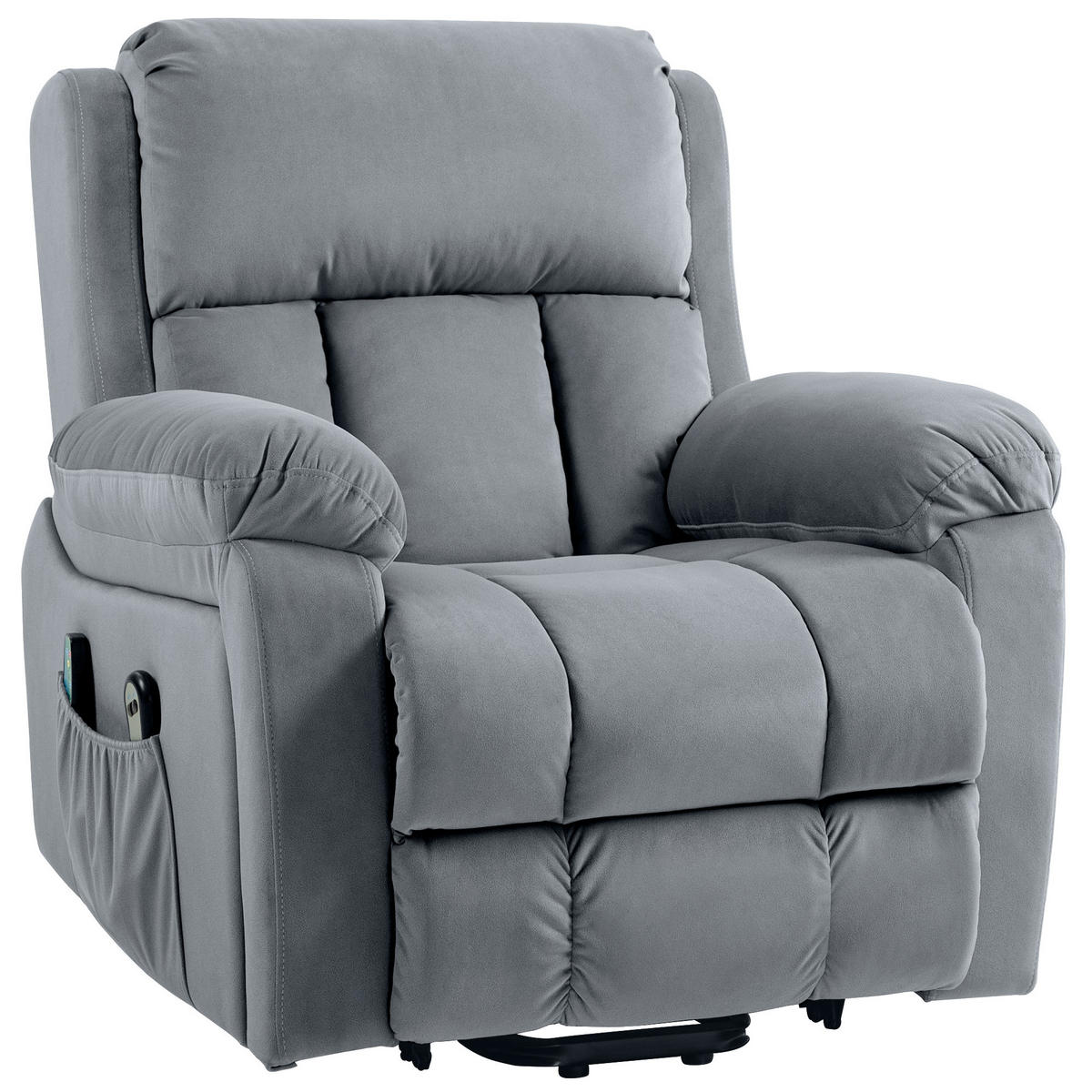 MASSAGESESSEL DE-15423 mit Massage, Heizung und Aufstehhilfe Grau - Grau, Metall (95/103/90cm) - ComfortXL