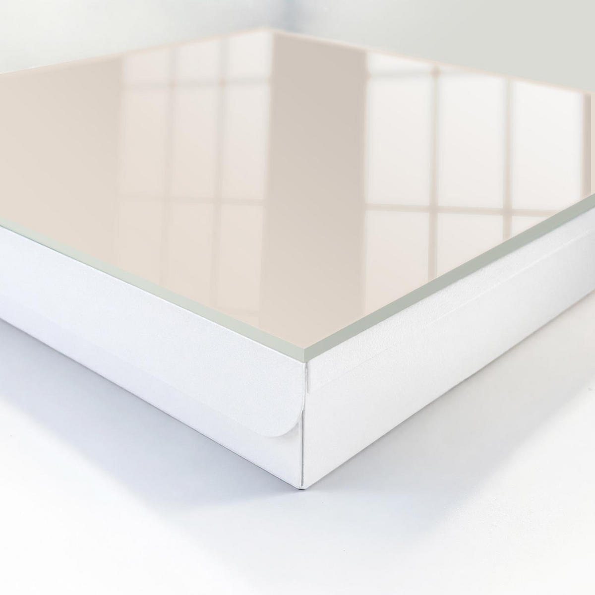 SCHLÜSSELBOX Weiß 30x30 cm – Türöffnung nach rechts - Beige Stein - Creme, Metall (30/30/5cm) - TULUP