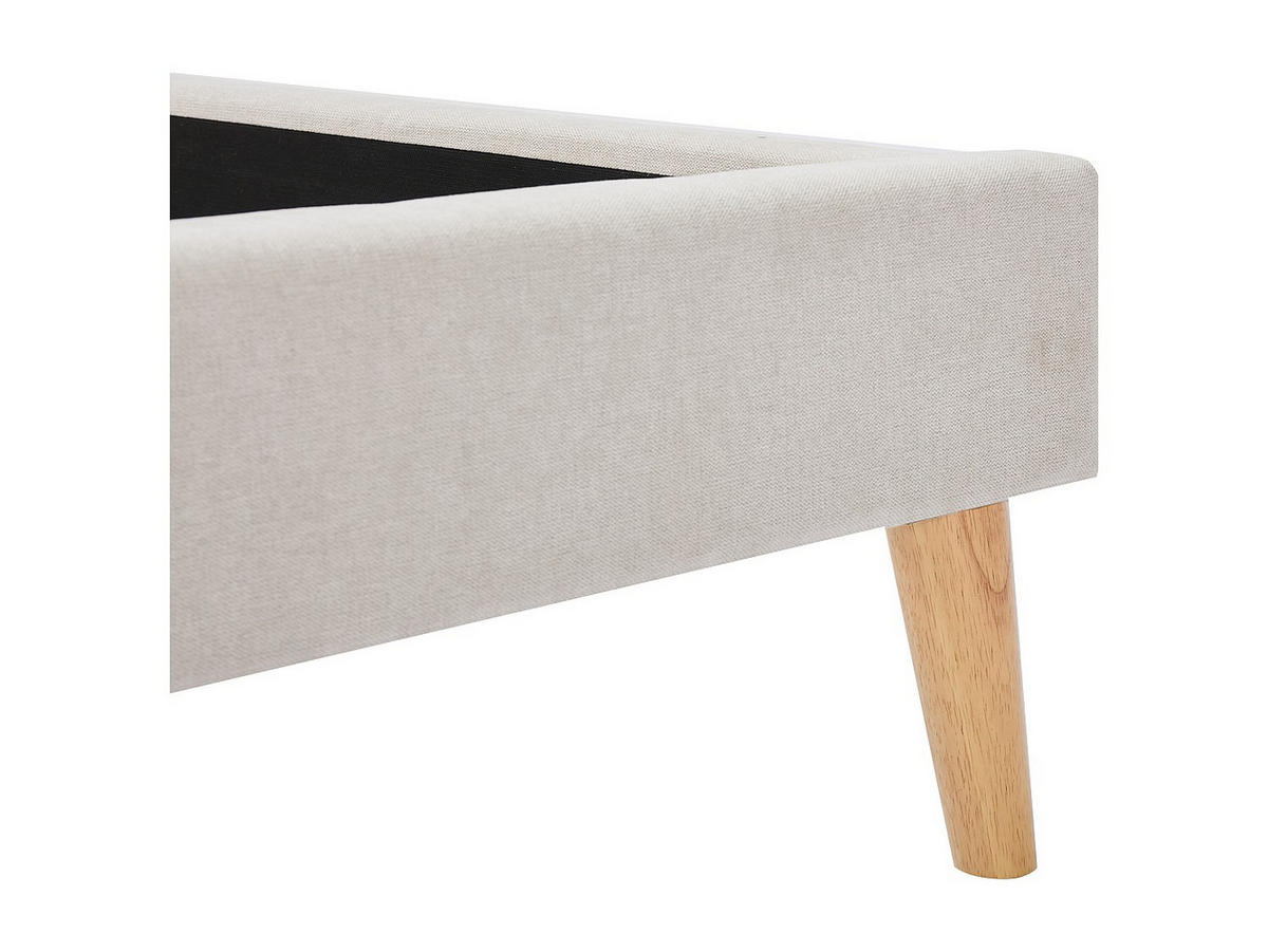 BETTRAHMEN - 2 Personen - stoff - beige Benedicte - Weiß, Textil (160/200cm) - Vente-Unique