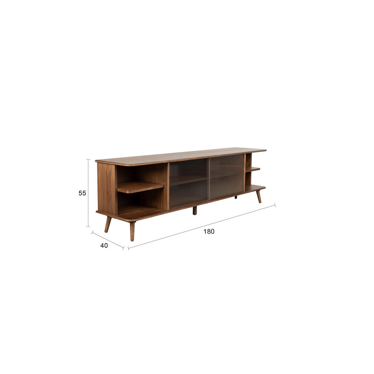 SIDEBOARD Rise L Walnuss - Braun, Holzwerkstoff (180/55/40cm) - Zuiver