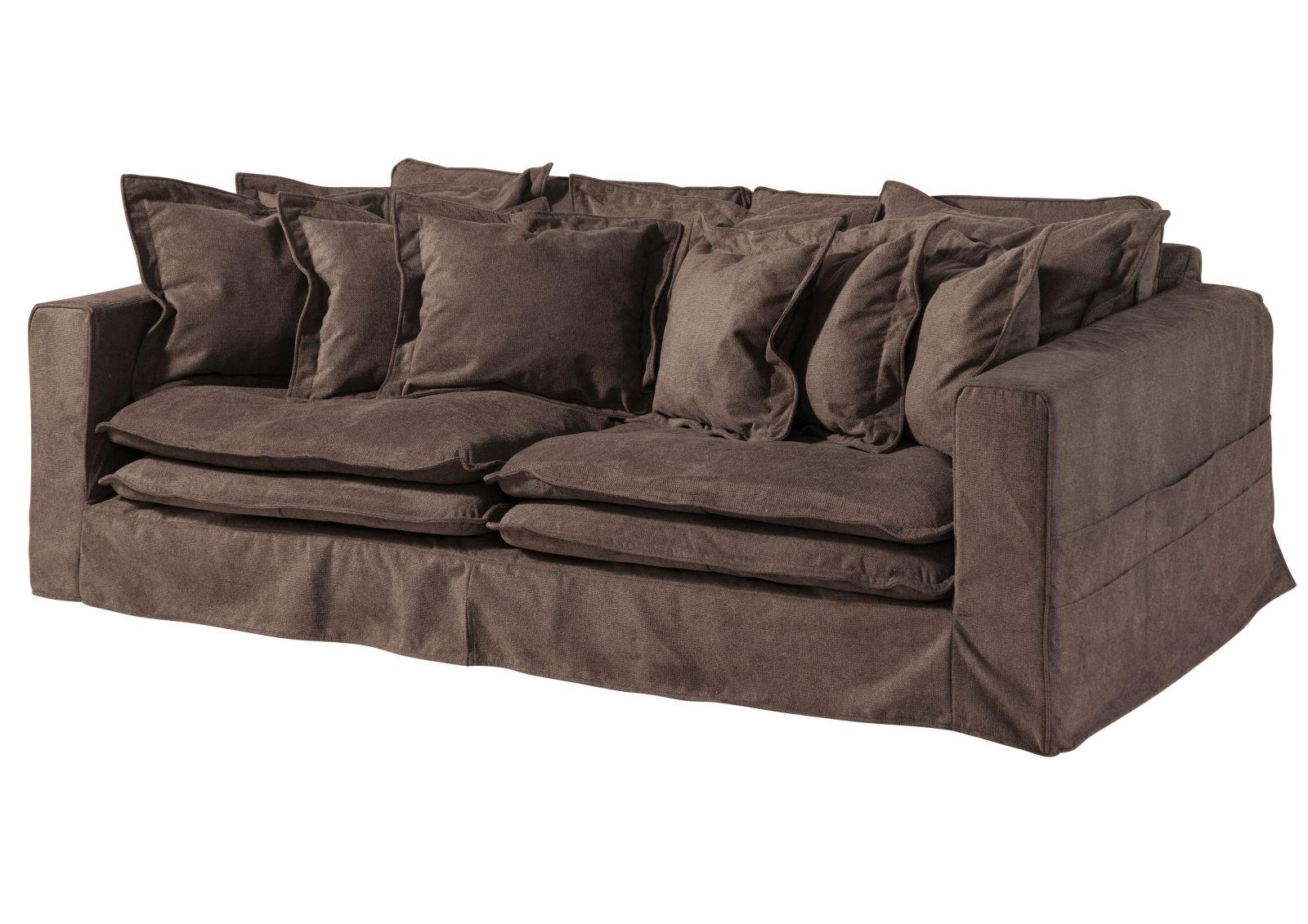 HUSSENSOFA 3-Sitzer 236x138x76 taupe KINGSTON - Taupe, Textil (236/76/138cm) - Massivmoebel24