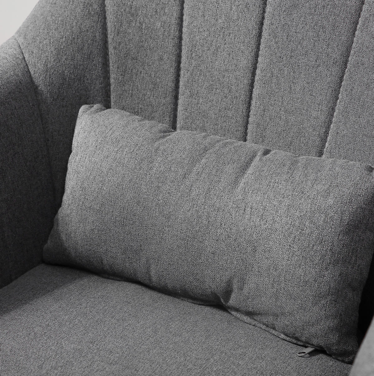 DREHSTUHL, höhenverstellbar & 360° drehbar, gepolstert mit leinenartigem Polyester, 60/60/79-91 cm, dunkelgrau - Dunkelgrau, Kunststoff (60/91/60cm) - Redom