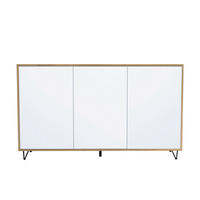 SIDEBOARD Elisa, Kommode mit Push-to-Open, Made in Germany, Moderner Schrank, Eiche Evoke/Weiß matt (152,5 x 90,5 x 37 cm) - Weiß, Holzwerkstoff (152.5/90.5/37cm) - InnoFurn