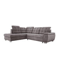 ECKSOFA LOTTA L-förmig Bettkasten verstellbare Kopfstützen hochwertige Verarbeitung lose Rückenkissen freistehend LINKS 212x258x106 cm Grey - Grau, Holz/Textil (212/258cm) - DomoHome