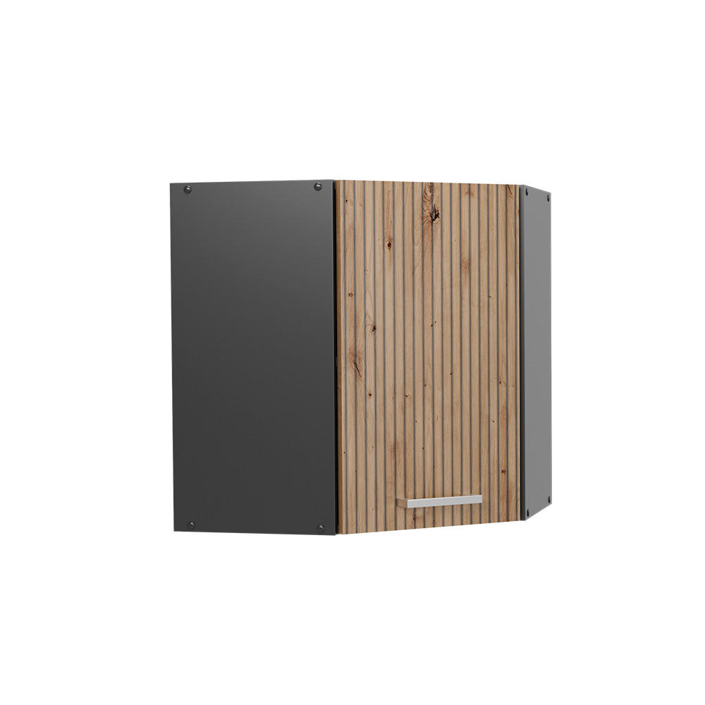 HÖRNHÄNGANDE SKÅP R-Line Hantverks ek 57 cm Ek Artisan, Antracit 60/57/31 cm