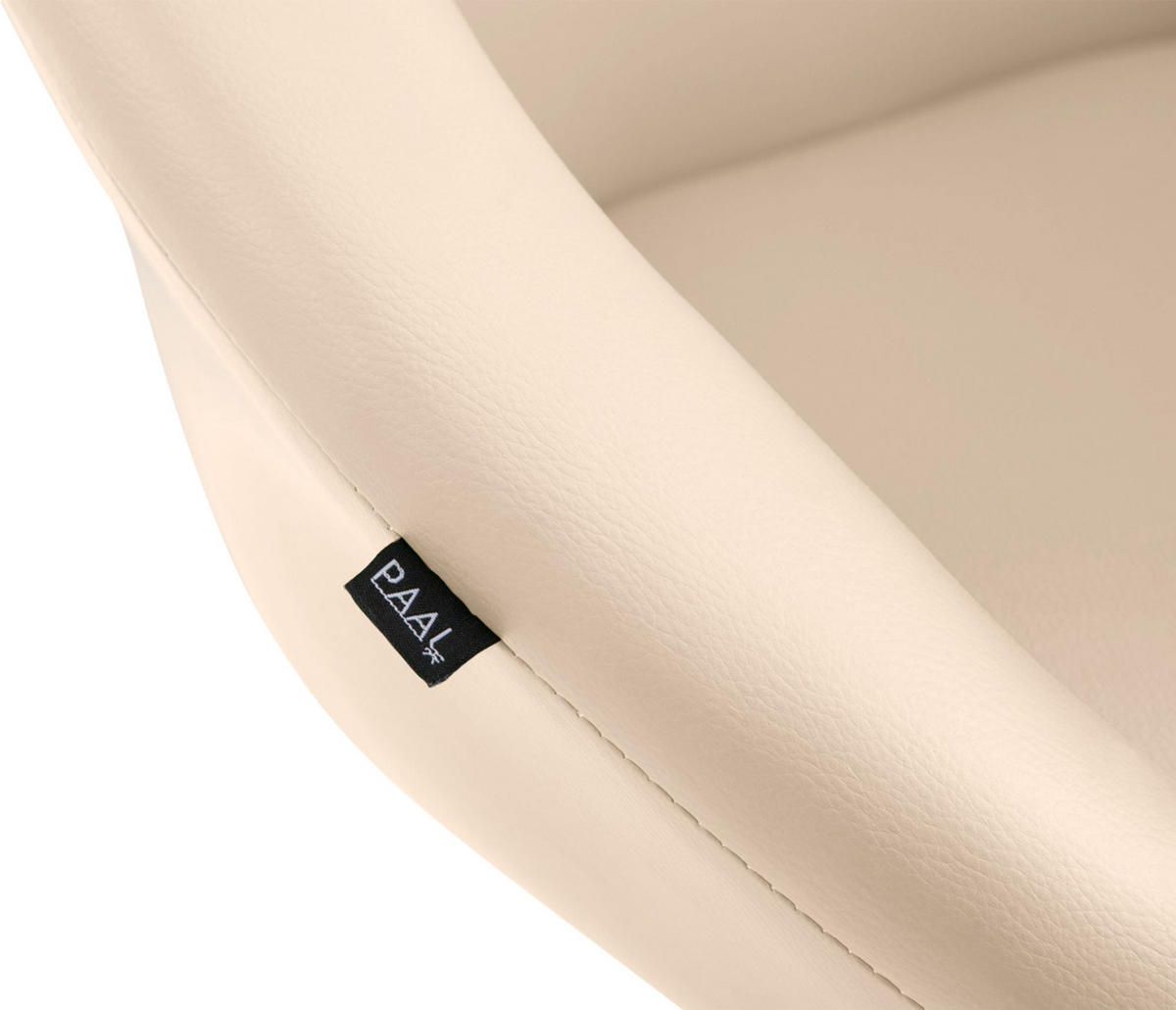 BARHOCKER OSLO Creme Kunstleder Weiß - Creme, Leder/Metall (55/86/51cm) - DELUKE