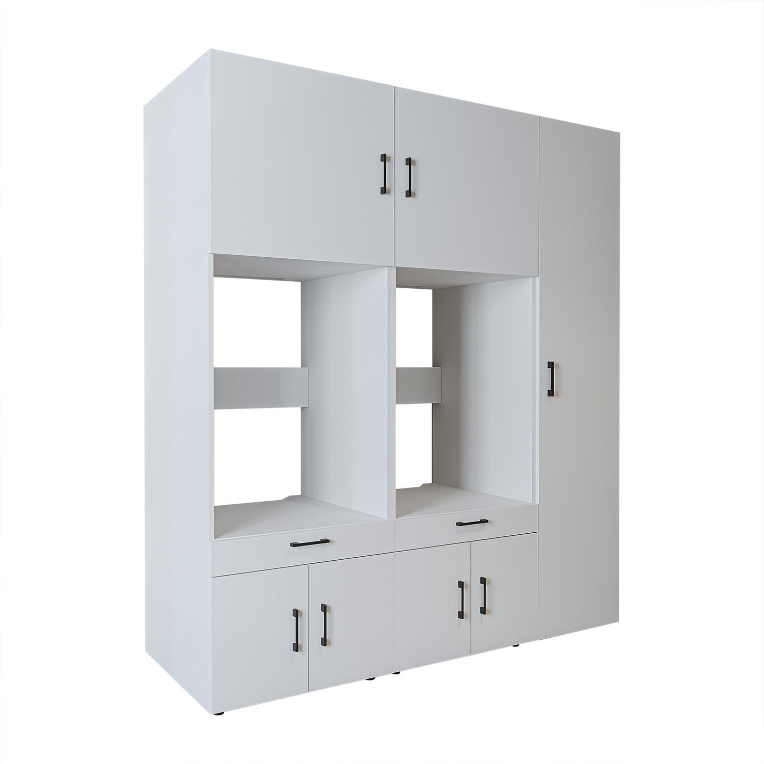 WASCHMASCHINENSCHRANK Serie 3 179cm Breit, 205cm Hoch - Weiß, Holzwerkstoff (179/205/67cm)
