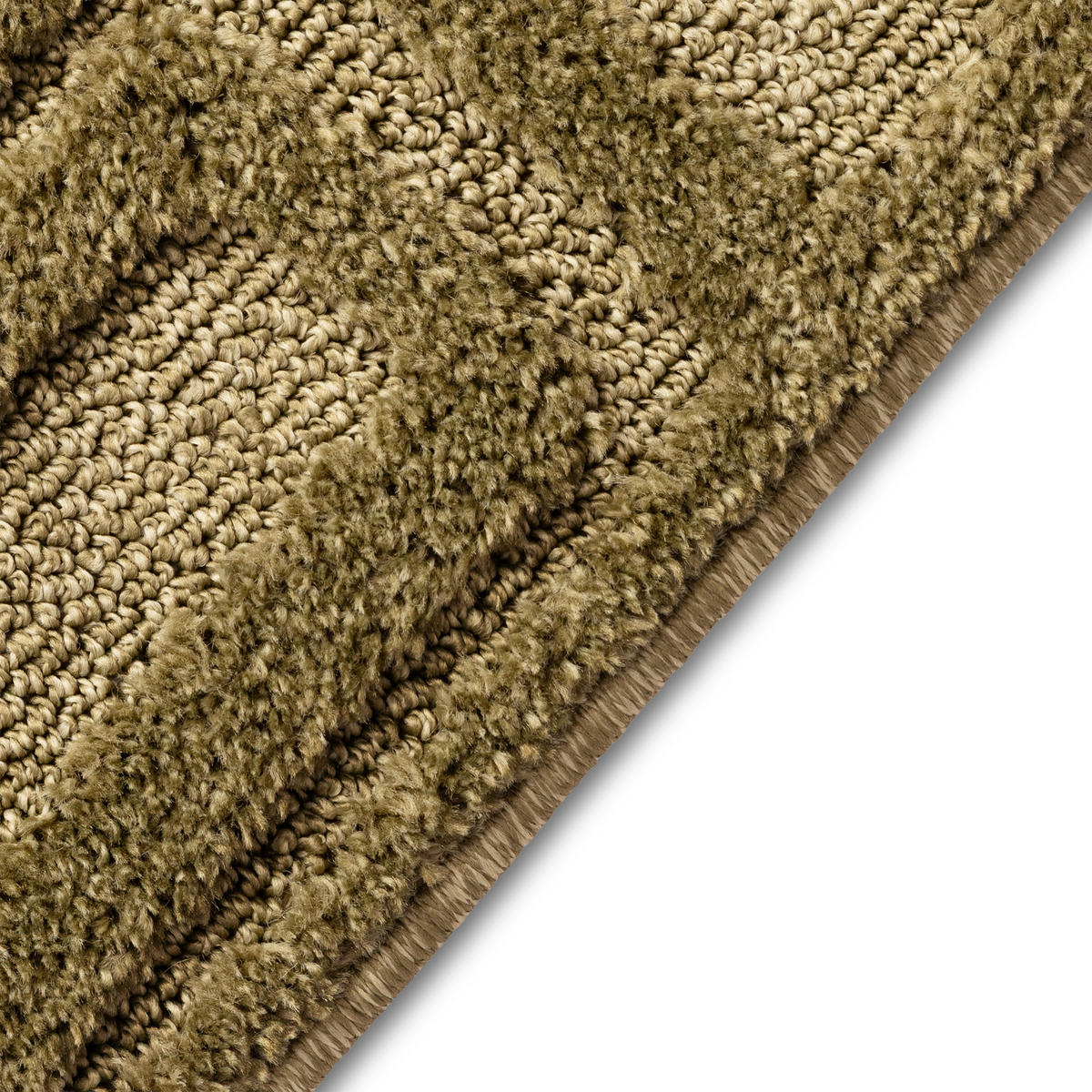 KURZFLORTEPPICH RELIEVO oliv grafisch 3D-Struktur 200/300 cm - Olivgrün, Textil (200/300cm) - Tapiso