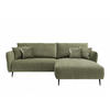 ECKSOFA mit verstellbare Armlehnen, beidseitig montierbar - Schwarz/Grün, Textil/Metall (286/178cm) - myHomelando