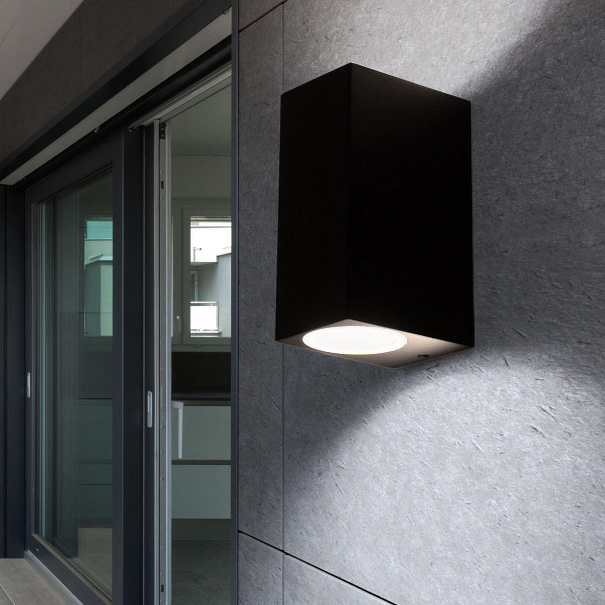 LED AUSSEN-WANDLEUCHTE Aluminium Schwarz - Schwarz, Metall (6.8/15/9.2cm)