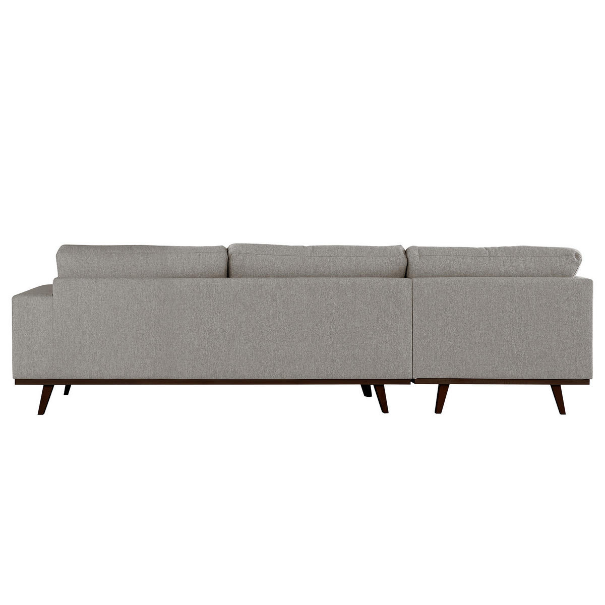 ECKSOFA mit Longchair - Graubraun/Buchefarben, Buchenholz/Textil (281/153cm) - home24