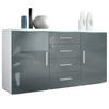 SIDEBOARD Verona Grau Hochglanz - Grau, Holzwerkstoff (139/72/35cm) - Vladon