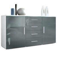 SIDEBOARD Verona Grau Hochglanz - Grau, Holzwerkstoff (139/72/35cm) - Vladon