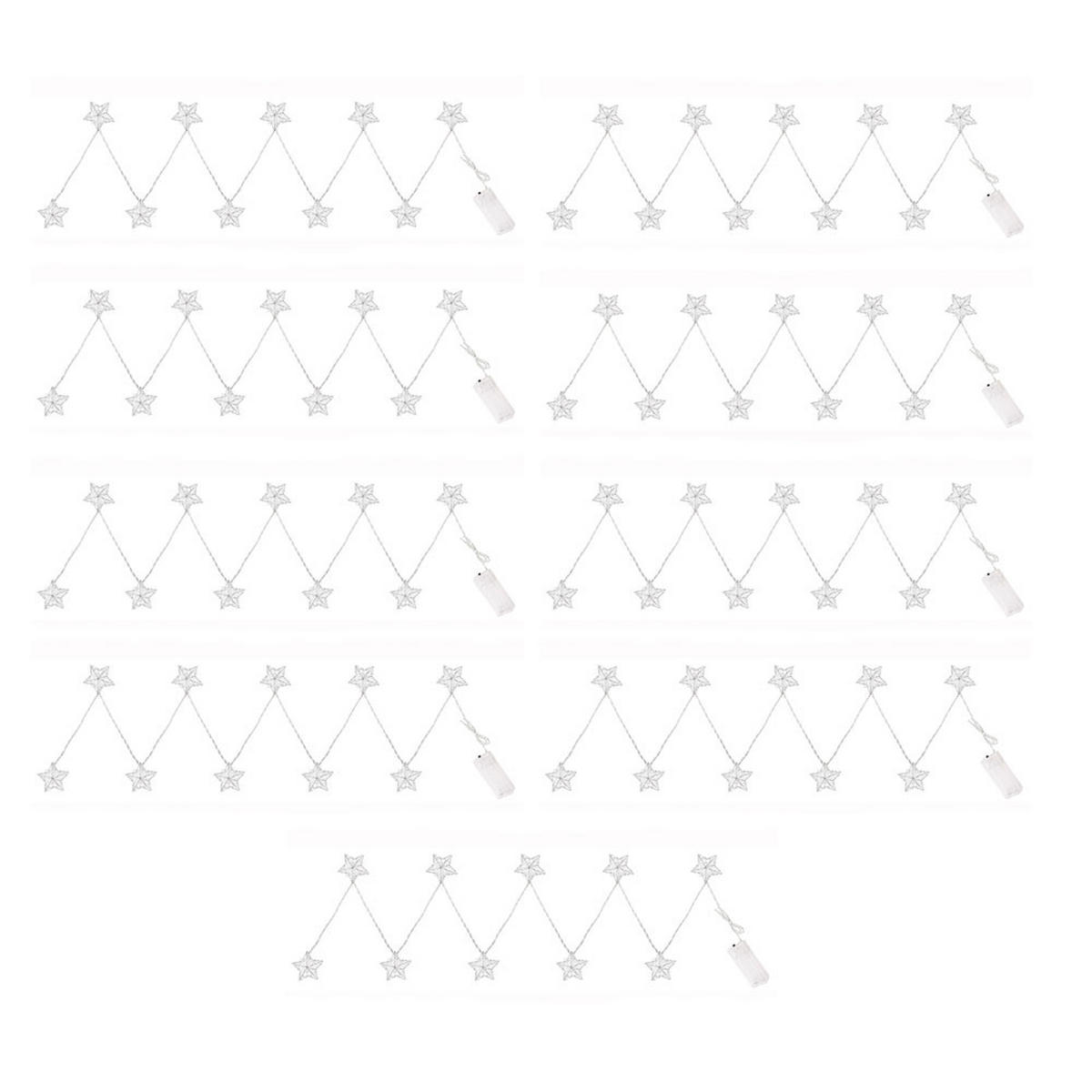 LED LICHTERKETTE Sternen-Design Silber - Silberfarben, Metall (90/5.5/1.5cm) - Globo Lighting