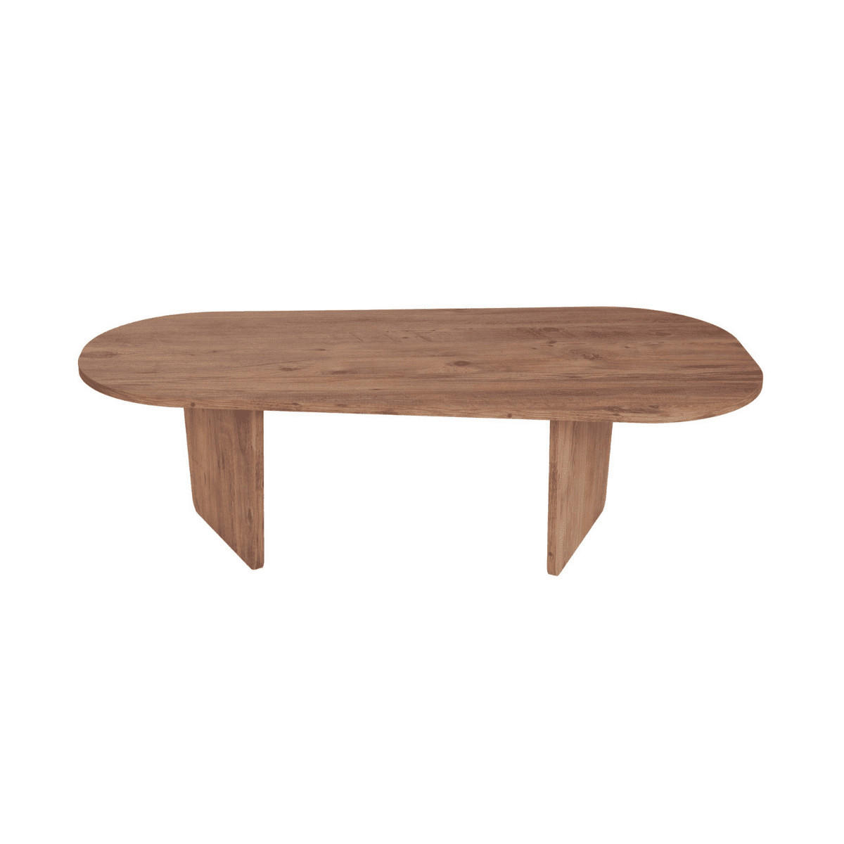 COUCHTISCH mit abgerundeter Tischplatte L130 cm 65/130/40 cm - Kieferfarben, Holzwerkstoff (130/65/40cm) - Calicosy