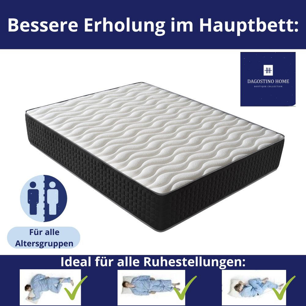 KALTSCHAUMMATRATZE Cesar H3/H4 160x200 - Weiß, Textil (160/200cm) - Dagostino Home