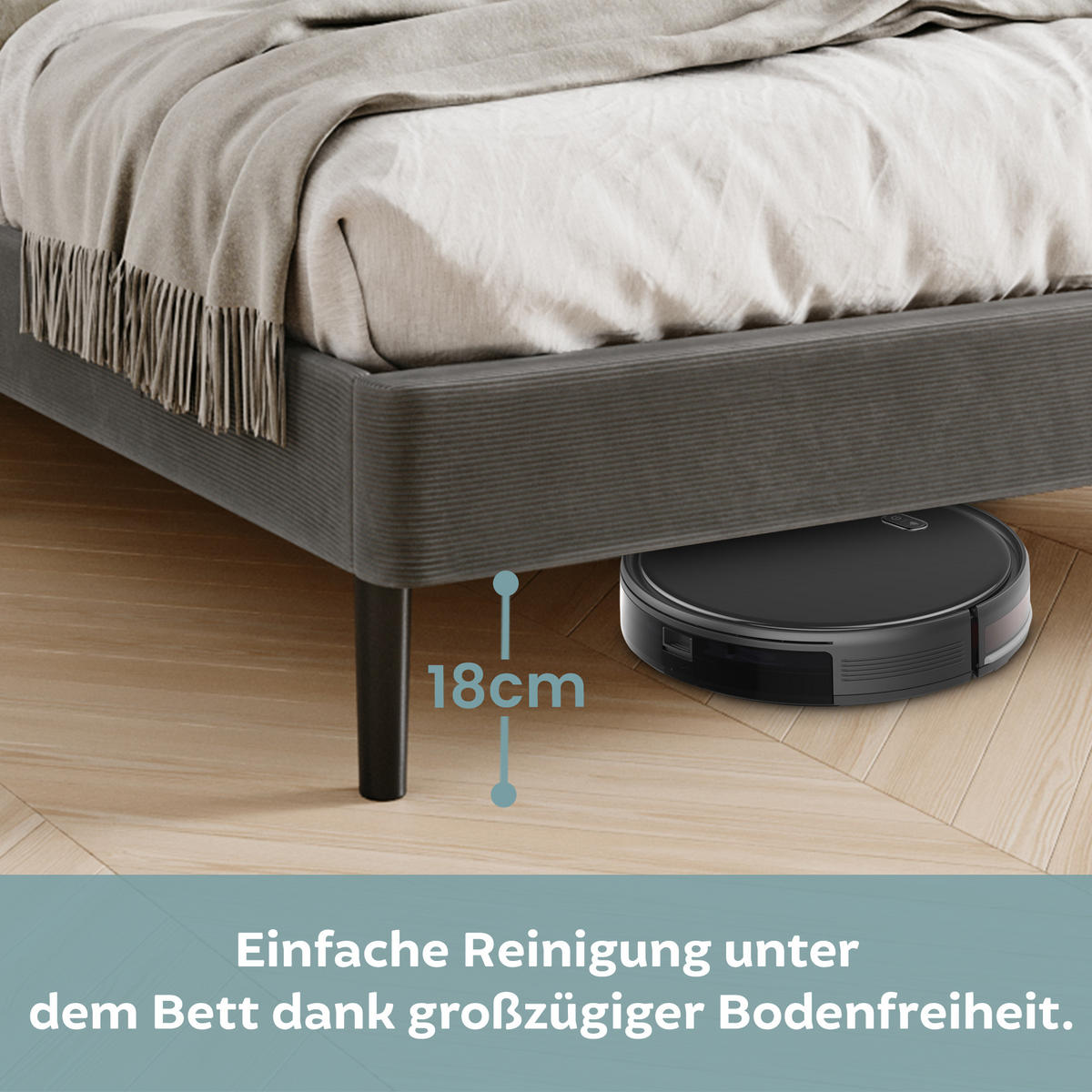 POLSTERBETT 160x200 cm Grau cord - Grau, Textil (160/200cm) - Home Collective