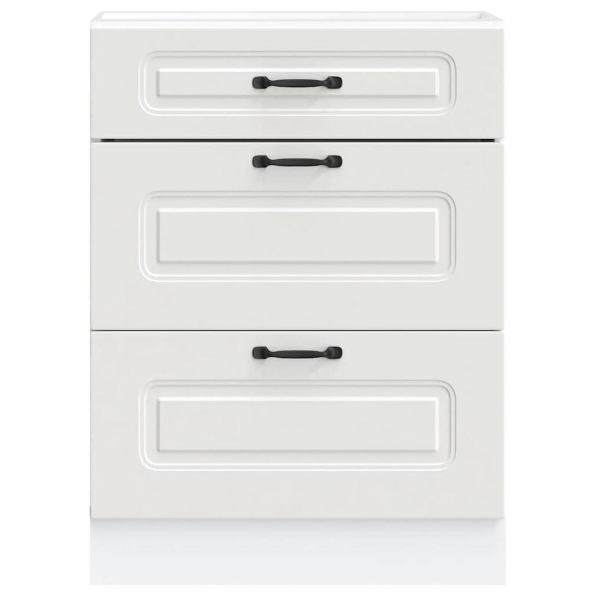 KÜCHENUNTERSCHRANK Kalmar mit 3 Schubladen 60/46/81,5 cm aus Holzwerkstoff Weiß - Weiß, Holz (60/81.5/46cm) - vidaXL