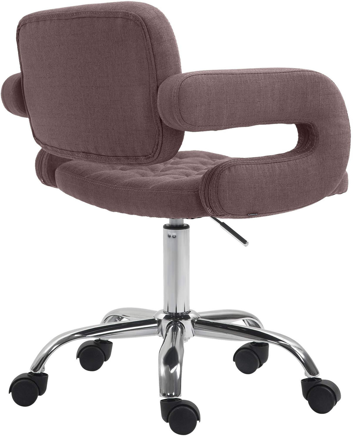 DREHSTUHL Stoff braun - Chromfarben/Braun, Textil/Metall (62/78/55cm) - CLP