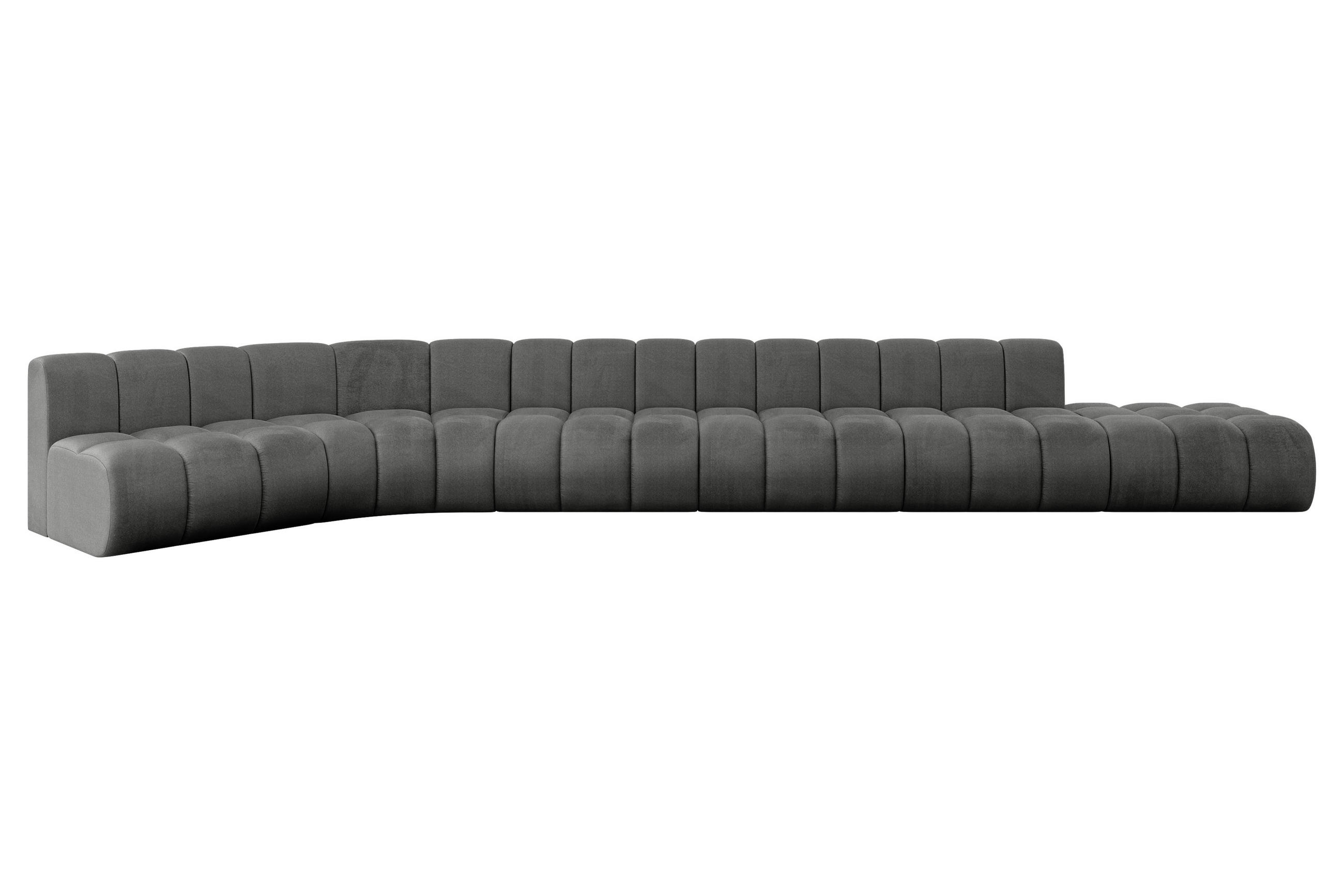 ECKSOFA modulares Sofa Brilo-L3 - 562x174x70 cm Dunkelgrau - Dunkelgrau, Holzwerkstoff/Textil (562/174cm) - ALTDECOR