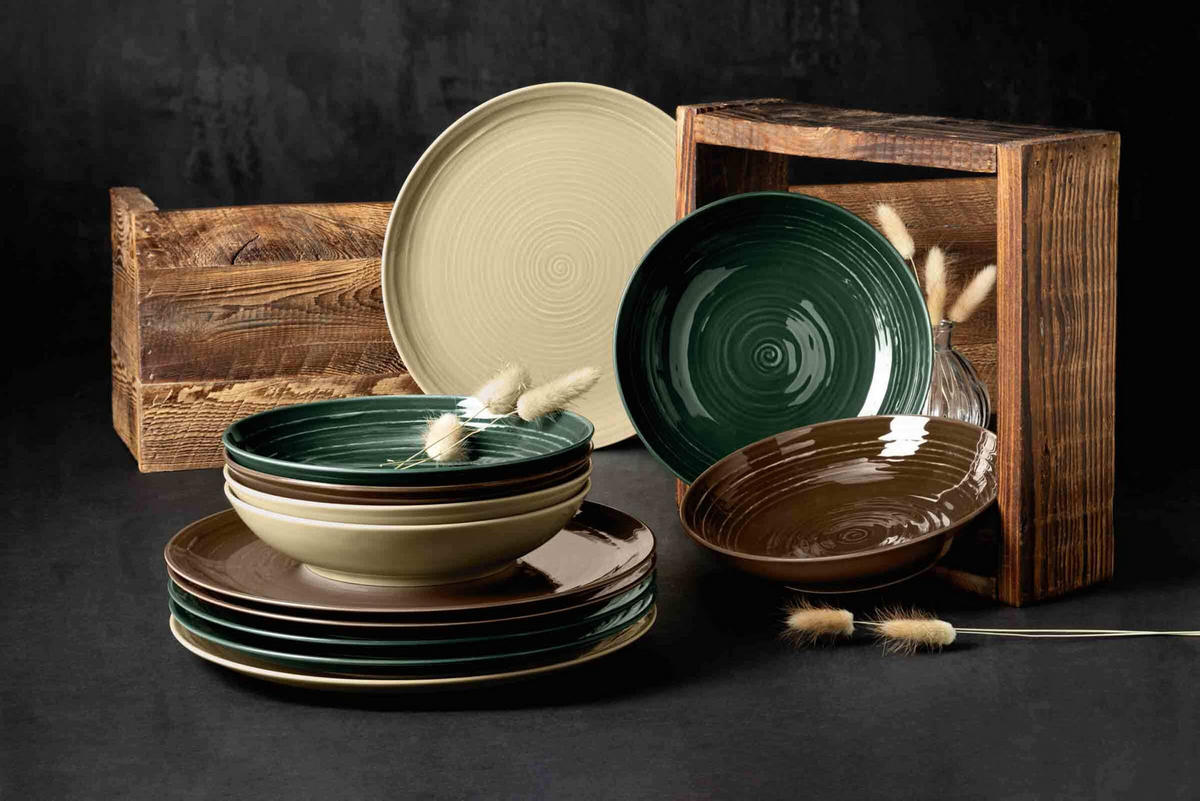 PIZZATELLER Terra Erdbraun ø 31,5 cm 6er Set - Braun, Keramik (31.5cm) - Seltmann Weiden