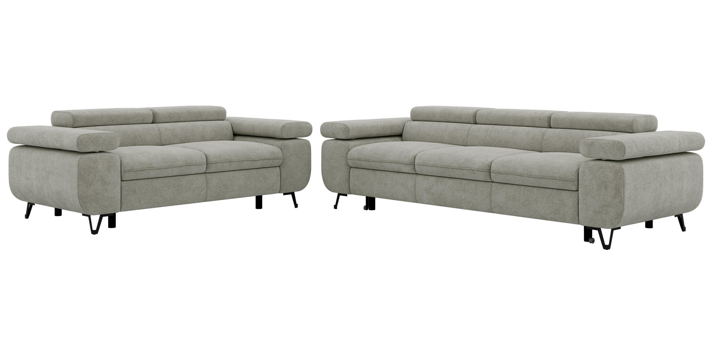MKS Sitzgarnitur Hellgrau 262x76x99 cm