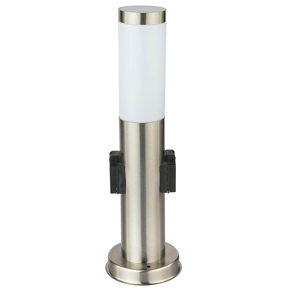 LED WEGELEUCHTE BOSTON Edelstahl Opal - Silberfarben, Metall (13.1/13.1/45cm) - Globo Lighting