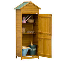 GERÄTEHAUS Gartenschrank Gartenhaus, 2 Regale, 2 Türen, wetterfest, Tanne, Naturholz - Fichtefarben, Holz (49/191.5/79cm) - Outsunny
