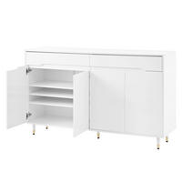 SCHUHSCHRANK DE-37581 140/39/84 cm mit 2 Türen und 2 Schubladen Weiß - Weiß, Holzwerkstoff (140/84/39cm) - ComfortXL