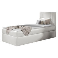 BOXBETT Carmen Mini, Seite zum Öffnen des Bettkastens: Rechts - Creme, Holz (100/200cm) - MIRJAN24