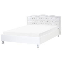 BETT 160/200cm Weiß Metz - Weiß, Textil (160/200cm) - Beliani