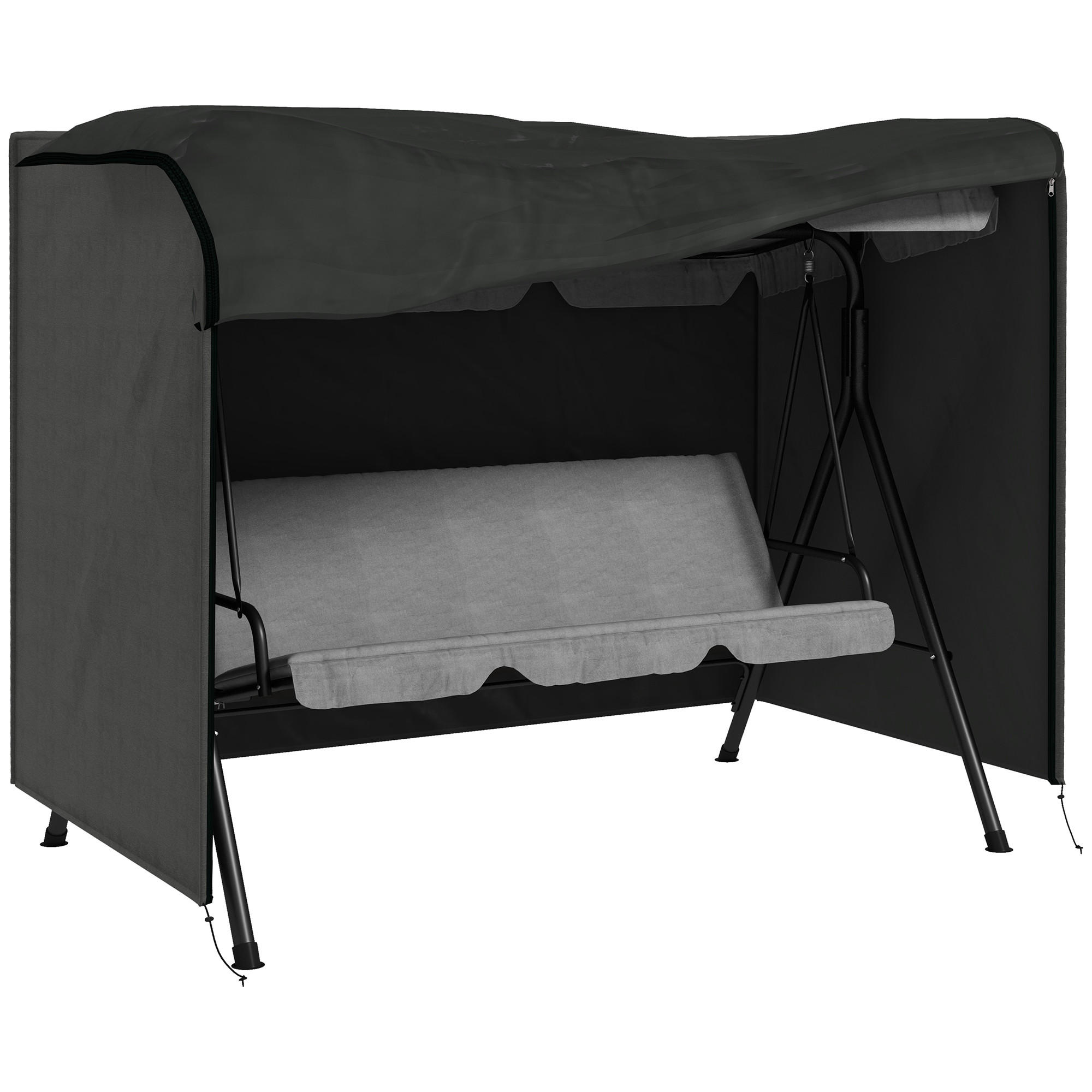SCHUTZHÜLLE für Hollywoodschaukel aus Polyester Dunkelgrau - Dunkelgrau, Kunststoff (124/164/205cm) - Outsunny
