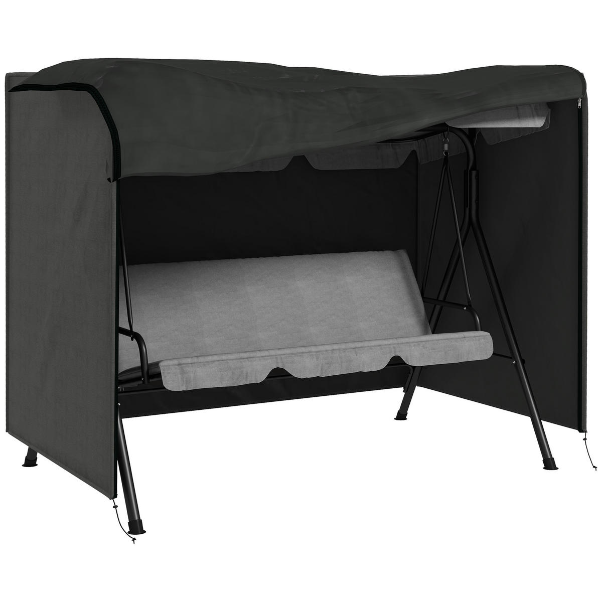 SCHUTZHÜLLE für Hollywoodschaukel aus Polyester Dunkelgrau - Dunkelgrau, Kunststoff (124/164/205cm) - Outsunny