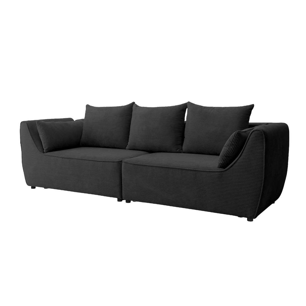 SOFA GRABO mit Schlaffunktion, Anthrazit - Anthrazit, Textil (260/75/145cm) - Fedve