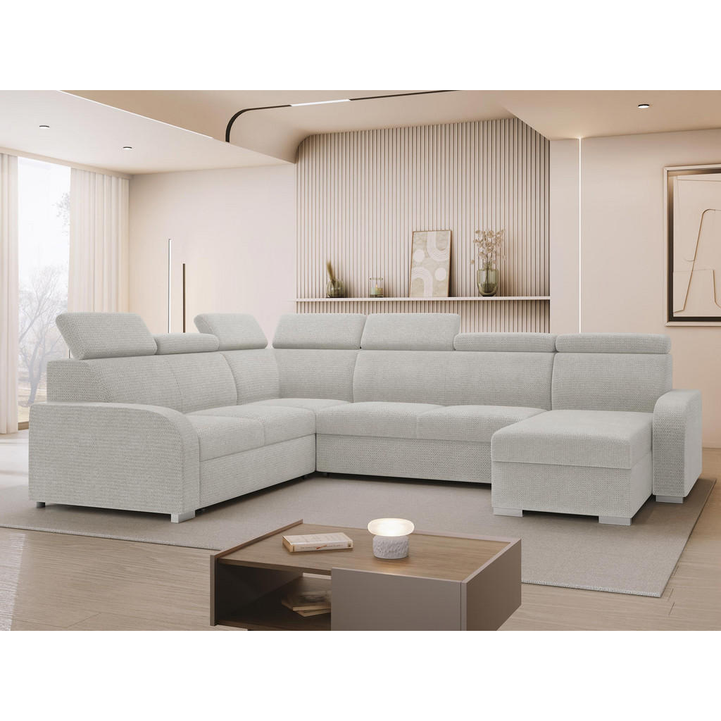 Thumbnail - Mirjan24 Wohnlandschaft, Hellgrau, Textil, U-Form,Rechteckig, 315x85x250 cm, Wohnzimmer, Sofas & Couches, Wohnlandschaft...